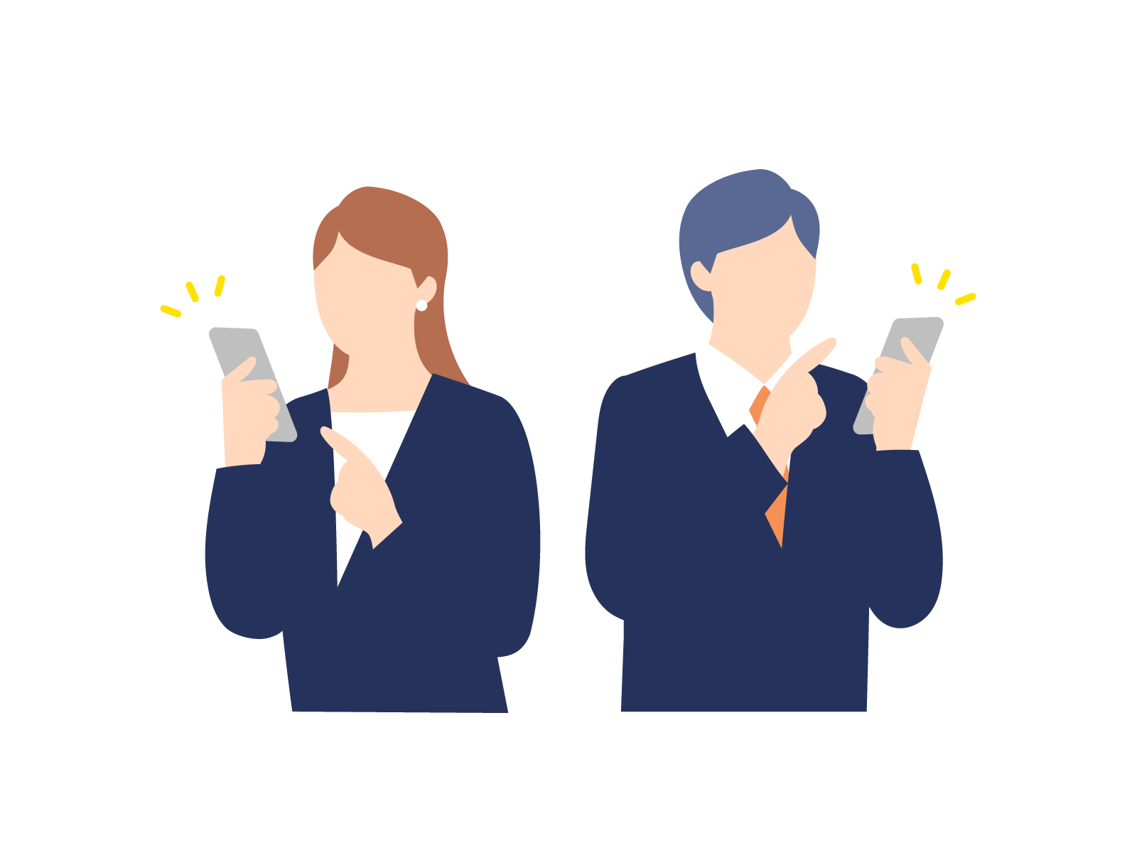 ネガティブバイアスでついクリックしてしまう男女の画像